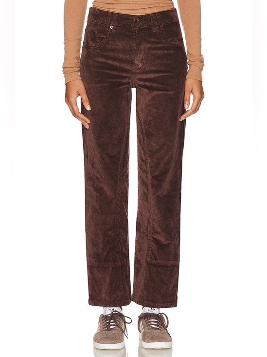 Free People Pants - Free People x We The Free Risk Taker Cord Straight Leg in Chocolate Truffle